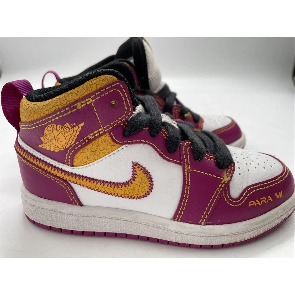 Nike Air Jordan 1 Mid PS Dia de Muertos DC0499-100 White Cactus Flower Gold 11C